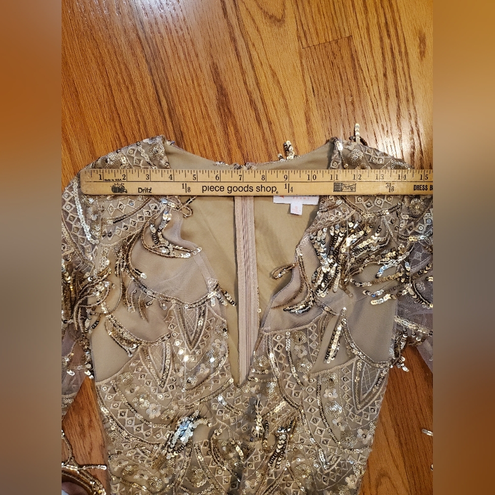 L'atiste By Amy Gold Sequin Prom Dress Birthday Dress - Picture 9 of 11